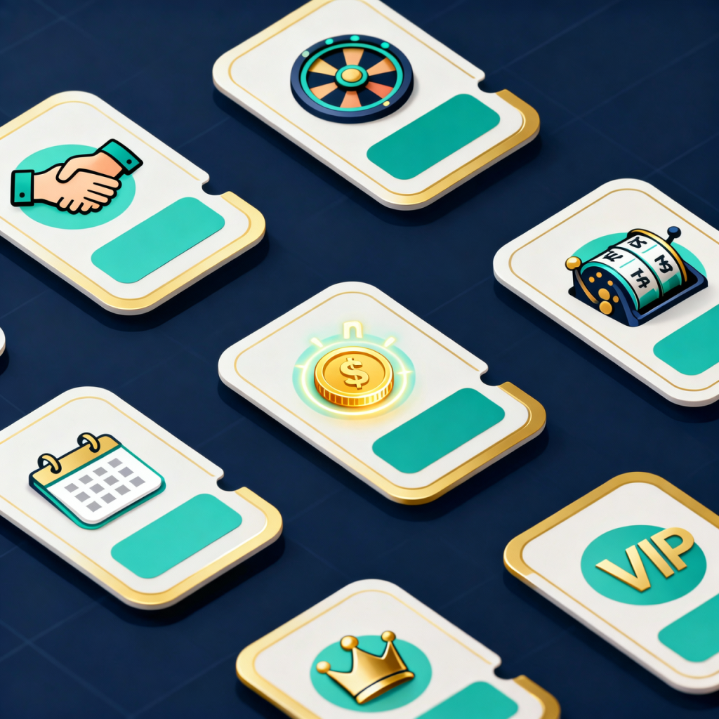 Grade de cartões de código com ícones de boas-vindas, sem depósito, recarga, rodadas grátis e VIP, representando os principais tipos de códigos de bônus.
