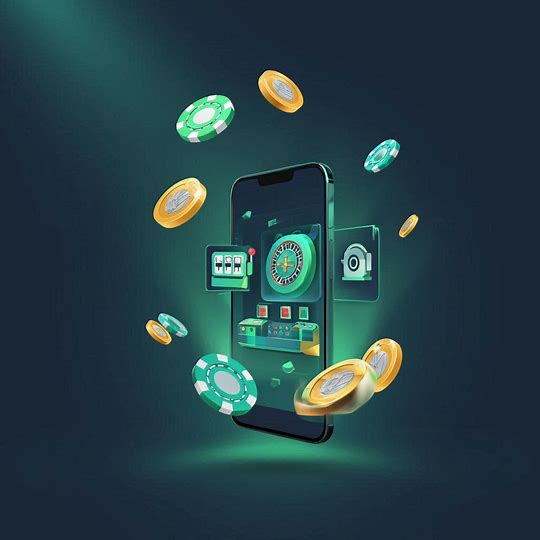 Smartphone com ícones de jogos de cassino, fichas e moedas em BRL ao redor, representando cassinos online para celular.